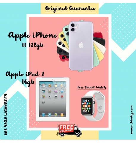 Apple iPhone 11 128gb [Hongkong Version]+ Apple iPad 2 16gb