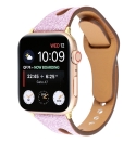 Glitter Leather Strap compatible for Series 7 Smart Watch [Pink]