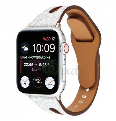 Glitter Leather Strap compatible for Series 7 Smart Watch [Pink]