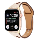 Glitter Leather Strap compatible for Series 7 Smart Watch [Gold]