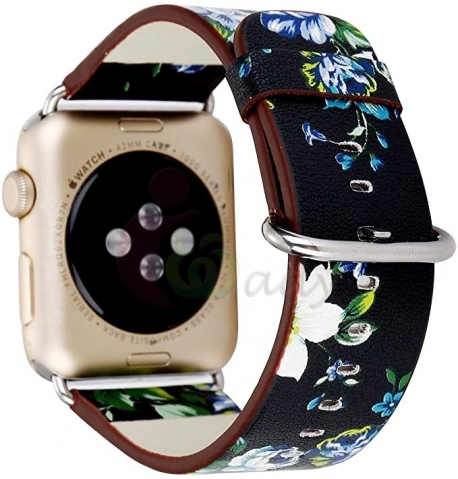 Glitter Leather Strap compatible for Series 7 Smart Watch [Gold]