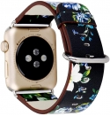 Printed Floral Leather Strap compatible for Series 7 Smart Watch